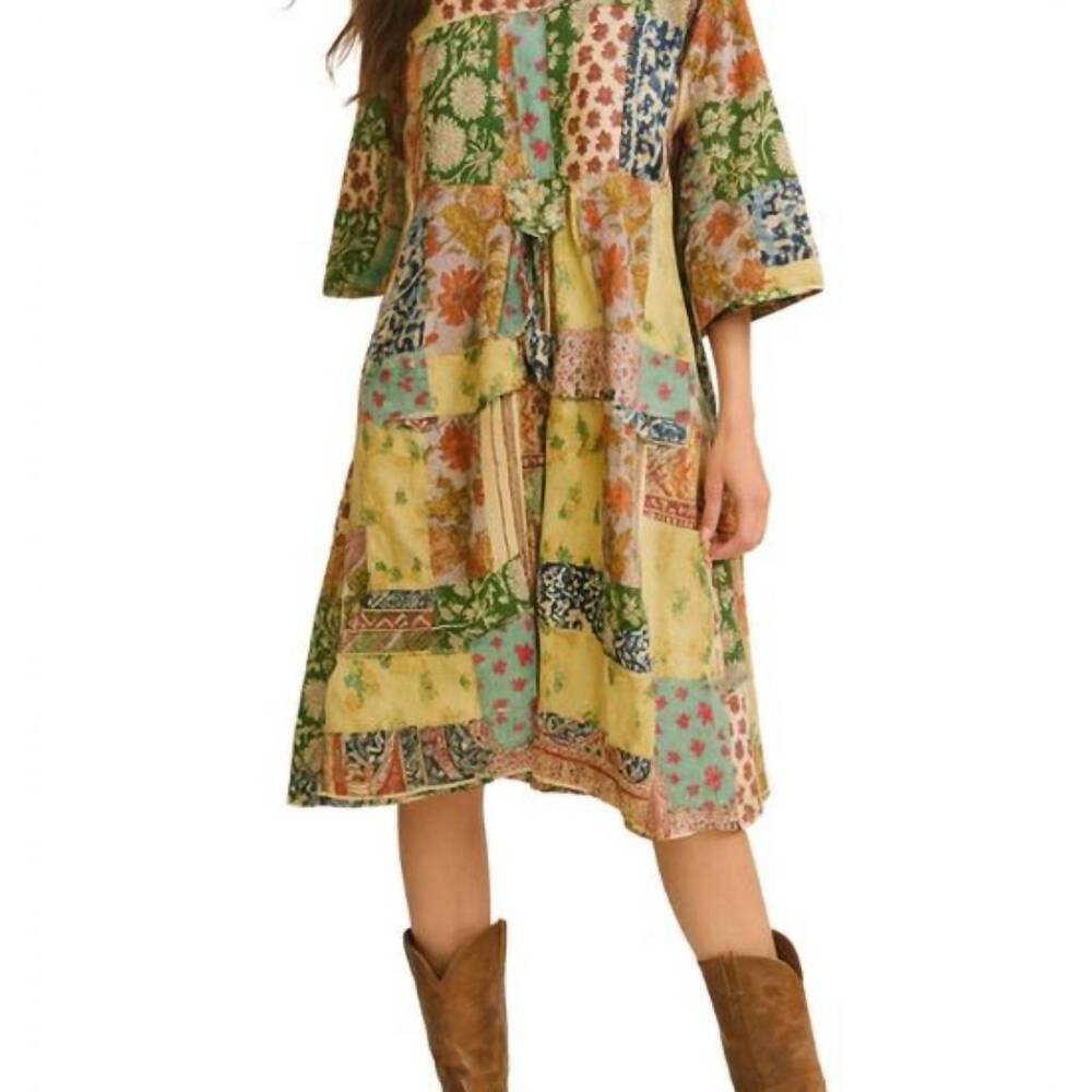 NEW JADED GYPSY afternoon garden views dress in multi